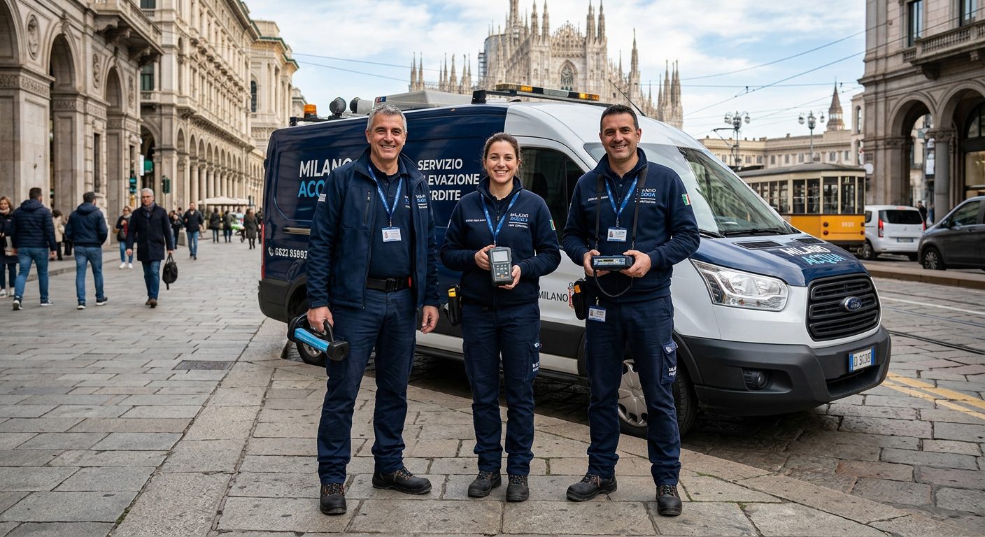 Team tecnici IdroLeak specialisti ricerca perdite acqua Milano